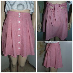 " After Market " Red White Striped Size Small Women's Tie Back Sailor Skirt